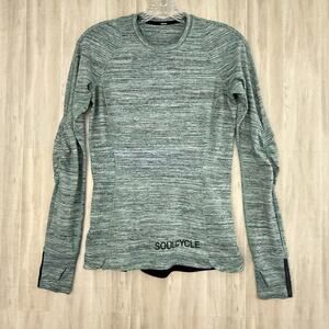 Lululemon Shirt Womens 6 Soulcycle Runderful Long Sleeve Heathered Green Top